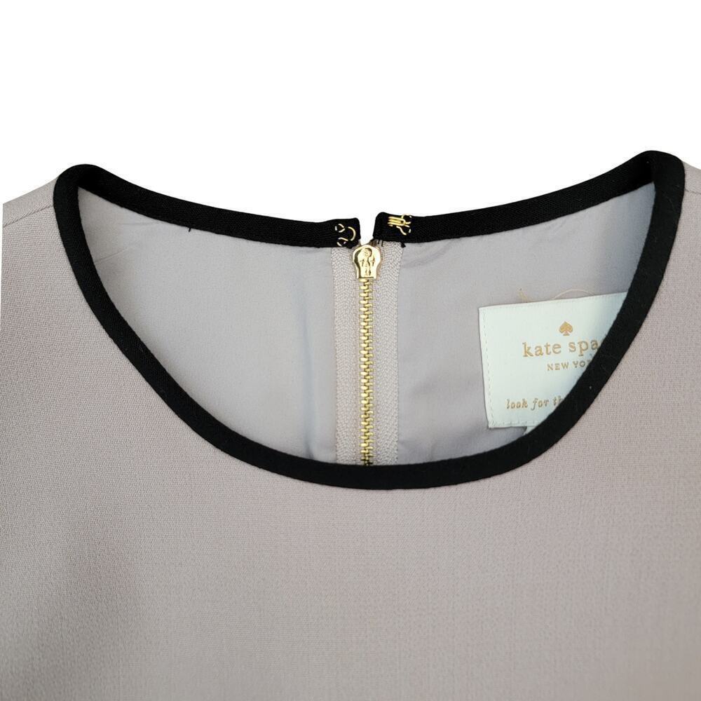 KATE SPADE Beige & Black Scallop Detail Dress Womens 0 Career Beautiful Event - Picture 3 of 13